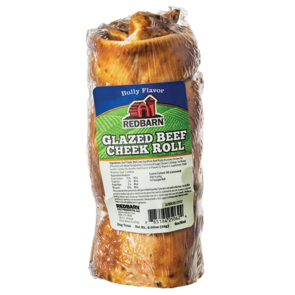 Redbarn Pet Products Glazed Beef Cheek Roll Dog Treat Beef 1ea/SM/MD