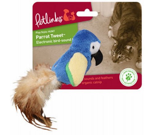 Petlinks Parrot Tweet Electronic Sound Catnip Toy Assorted 1ea - Pets Perfect