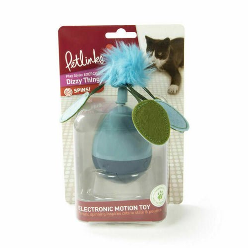Petlinks Dizzy Thing Spinning Cat Toy Blue, Green 1ea/One Size - Pets Perfect