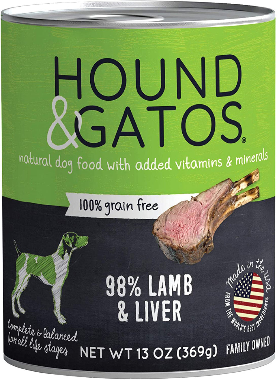 Hound And Gatos Dog Grain-Free Lamb Lamb Liver, 13 oz each, Case of 12