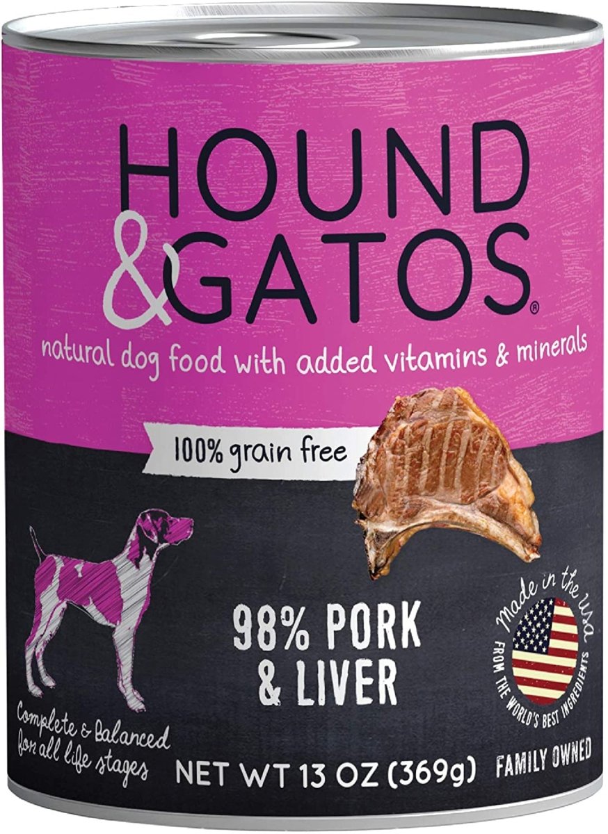 Hound And Gatos Dog Grain Free Pork And Liver 13oz. (Case of 12) - Pets Perfect
