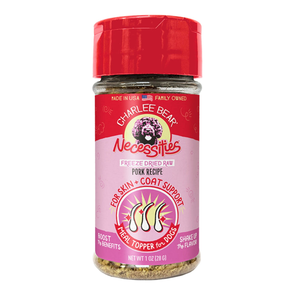 Charlee Bear Dog Necessities Pork Recipe - Skin & Coat Support Toppers 1oz.