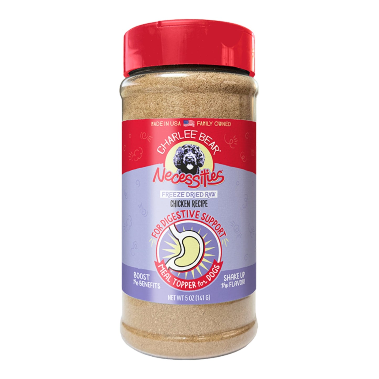 Charlee Bear Dog Necessities Chicken Recipe - Digestive Health Support Topper 5oz.