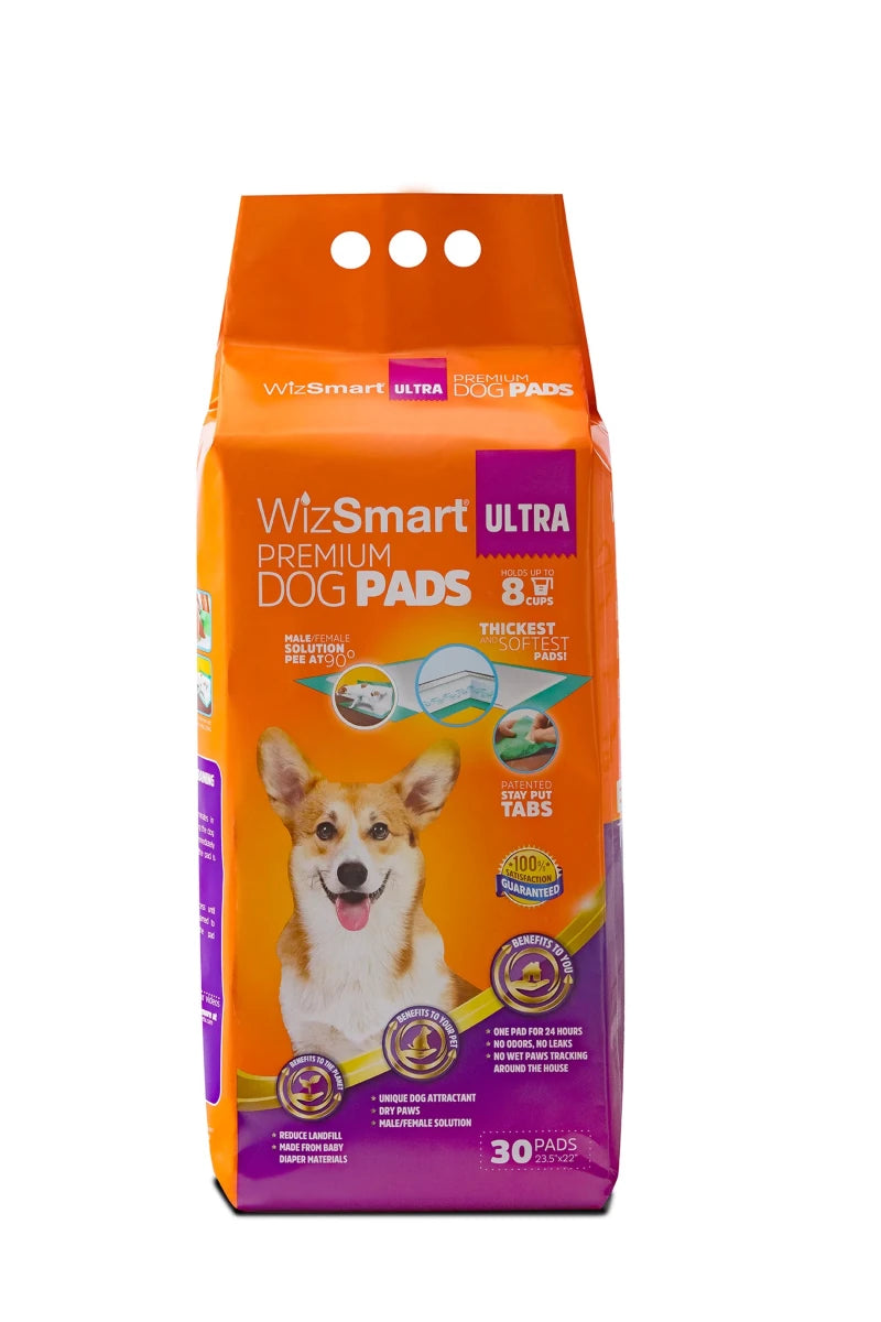 WizSmart All Day Dry Dog Pads Ultra 30 ct - Pets Perfect