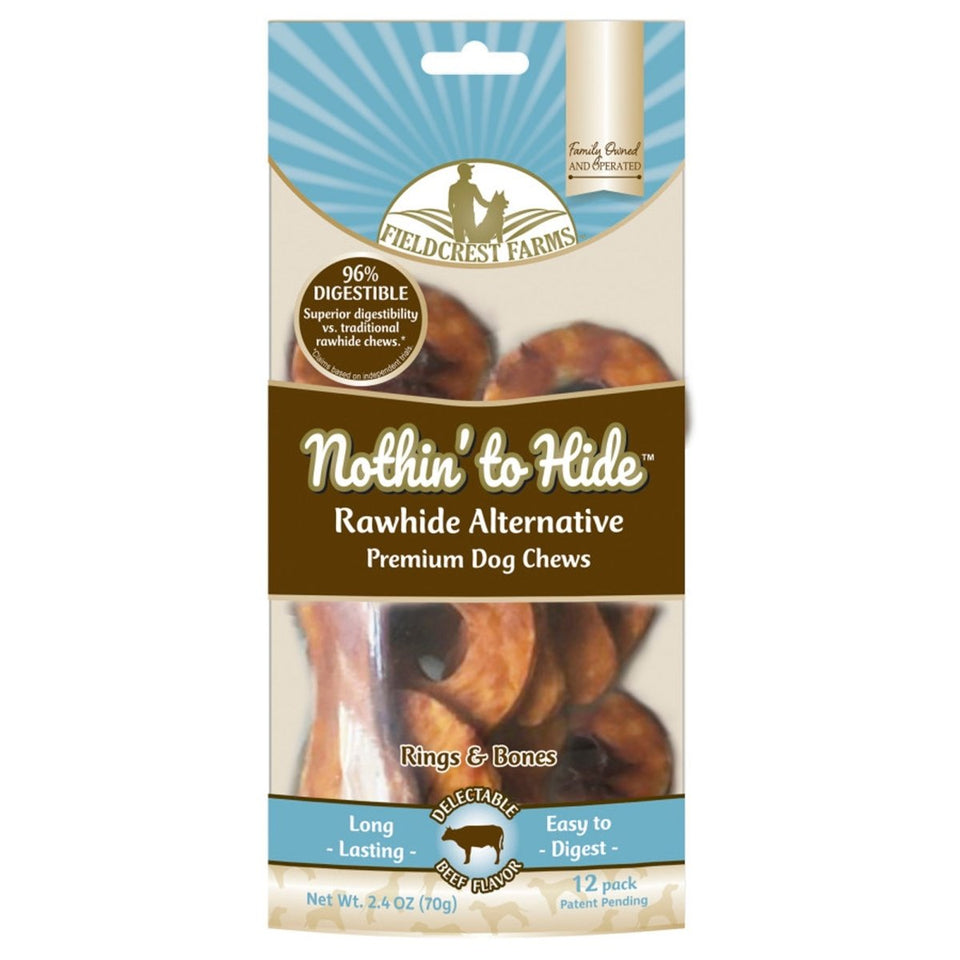 Fieldcrest Farms Nothin' to Hide - Beef Ring Bone Dog Chew, 12 ct