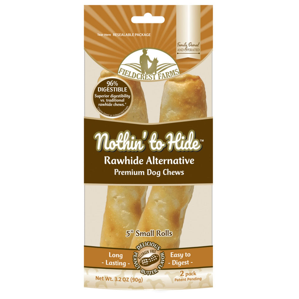 Fieldcrest Farms Nothin' to Hide Roll Dog Treat Peanut Butter, 5 in, Small, 2 ct