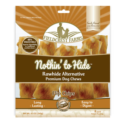 Fieldcrest Farms Nothin' to Hide Peanut Butter Flip Chips Roll Dog Treat Peanut Butter, 8.5 oz, 8 ct