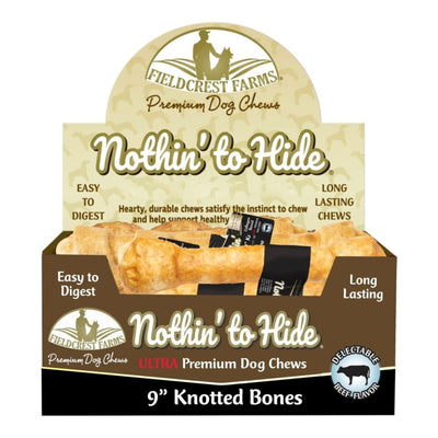 Fieldcrest Farms Nothin' To Hide Ultra Knotted Bone Dog Treat Beef 9 in (Case of 14)