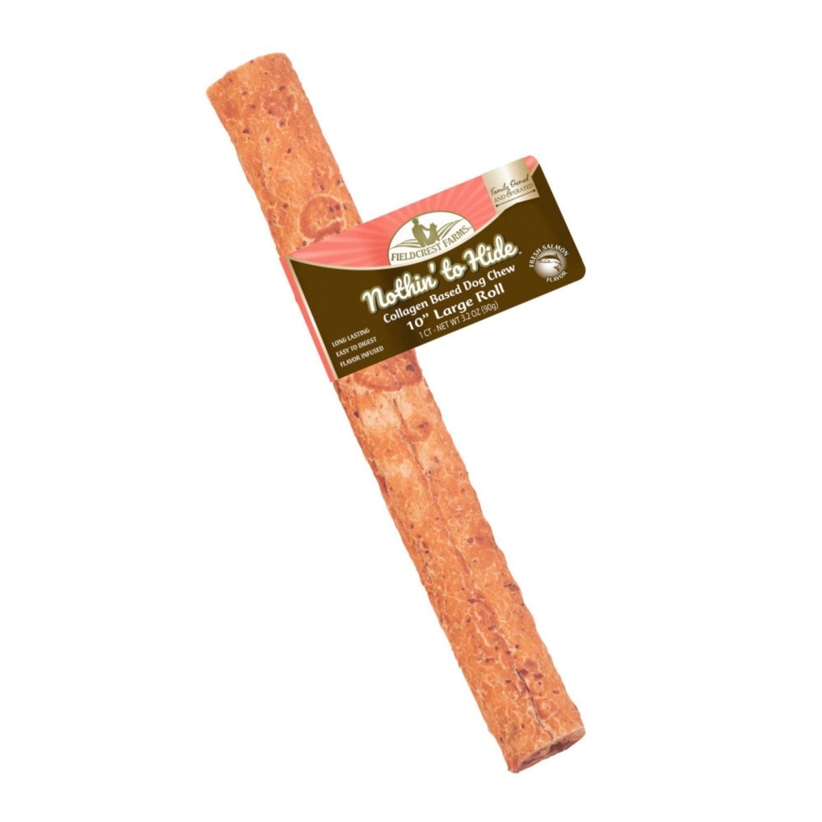 Fieldcrest Farms Nothin' to Hide Collagen Roll Dog Chew Display Salmon, 10 in. (Case of 24) - Pets Perfect