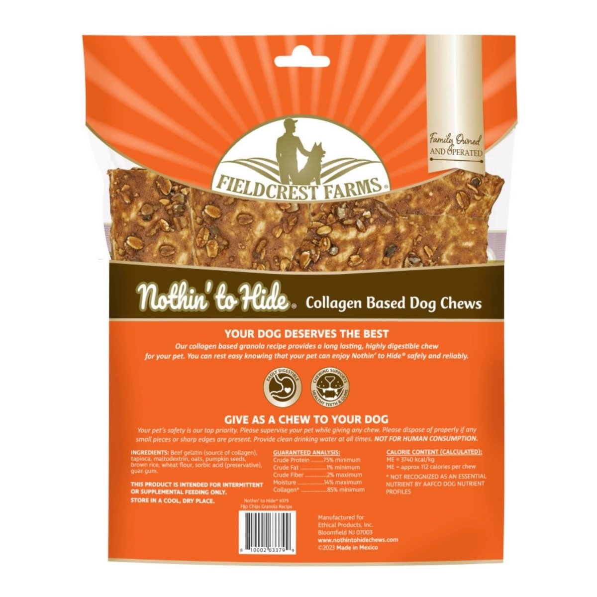 Fieldcrest Farms Nothin' To Hide Flip Chips Dog Treat Granola, 1ea/8 pk - Pets Perfect