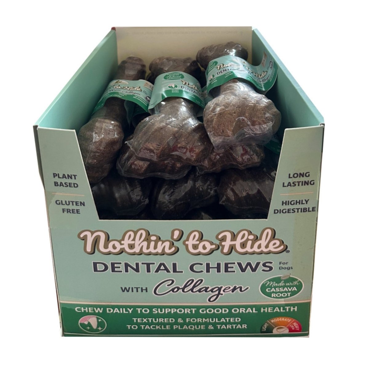 Fieldcrest Farms Nothin' to Hide Dental Bone Collagen Dog Chew Display Beef 5 in (Case of 24) - Pets Perfect