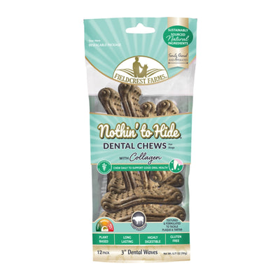 Fieldcrest Farms Nothin' to Hide Dental Wave Collagen Dog Chew Beef