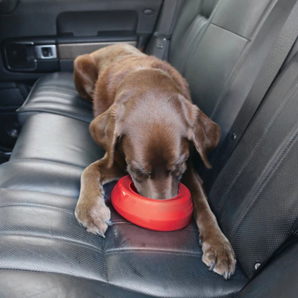 Kurgo Dog Splash-Free Wander Water Bowl Red, view 4