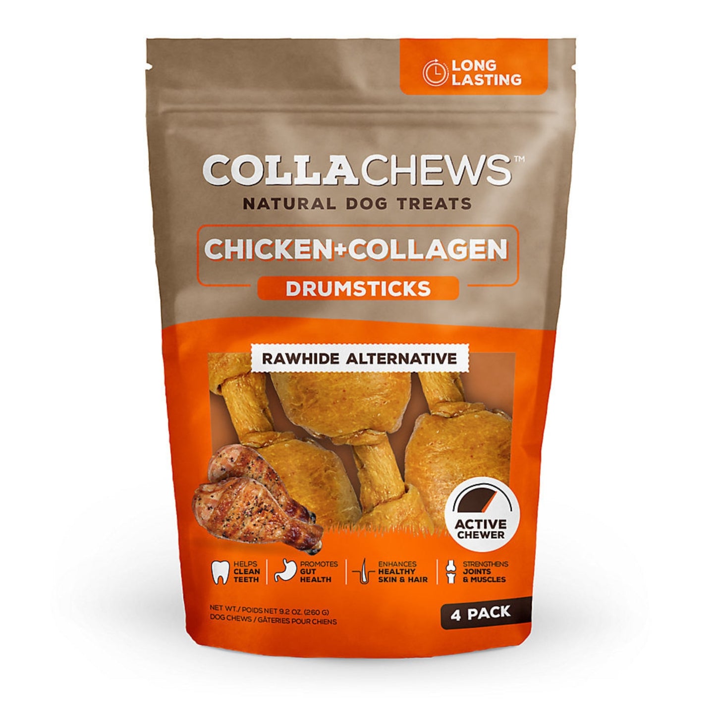 Collachews – Long - Lasting Chicken Collagen Dog Drumstick | 4 Count - Pets Perfect