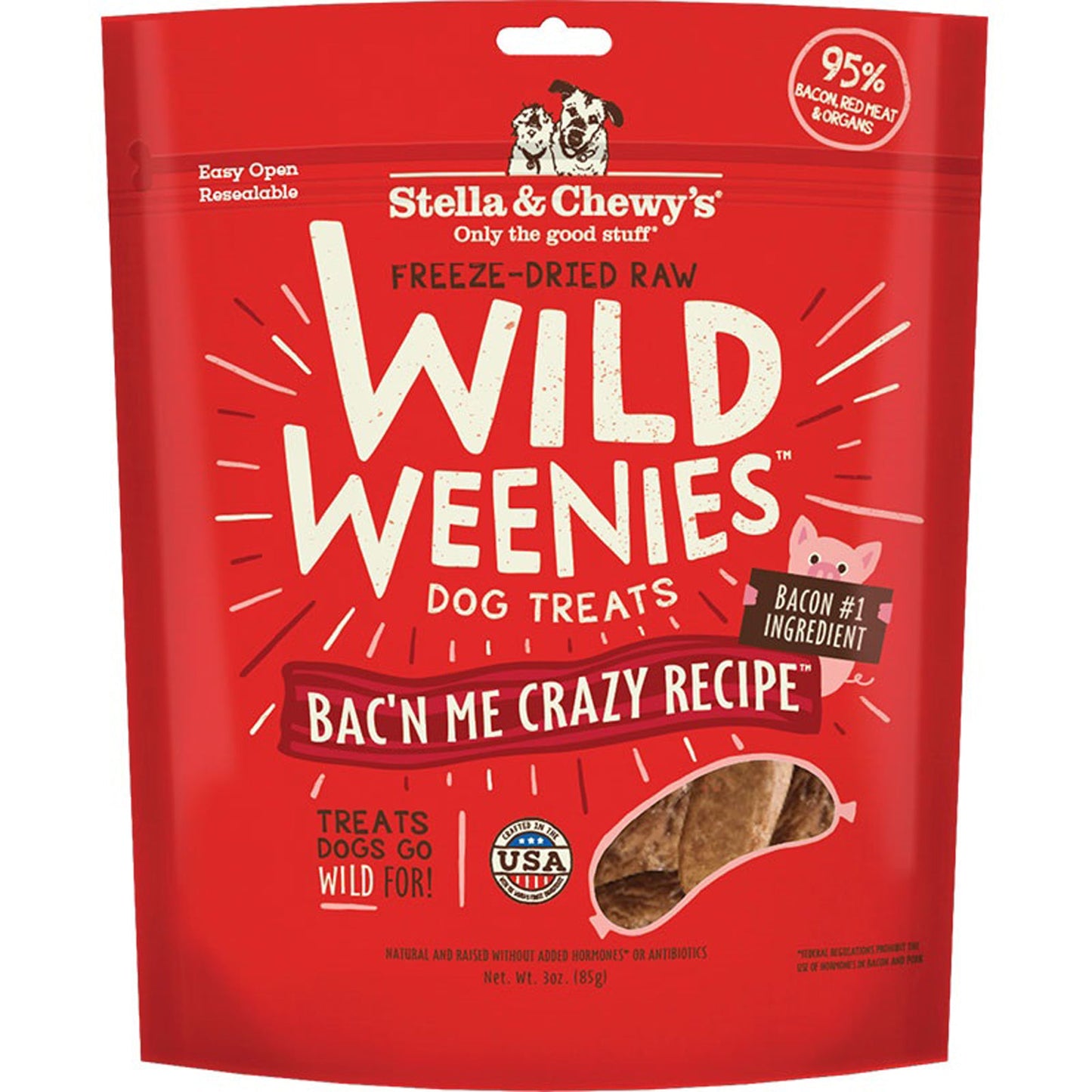 Stella & Chewy's Dog Freeze-Dried Weenie Bacon, 3 oz