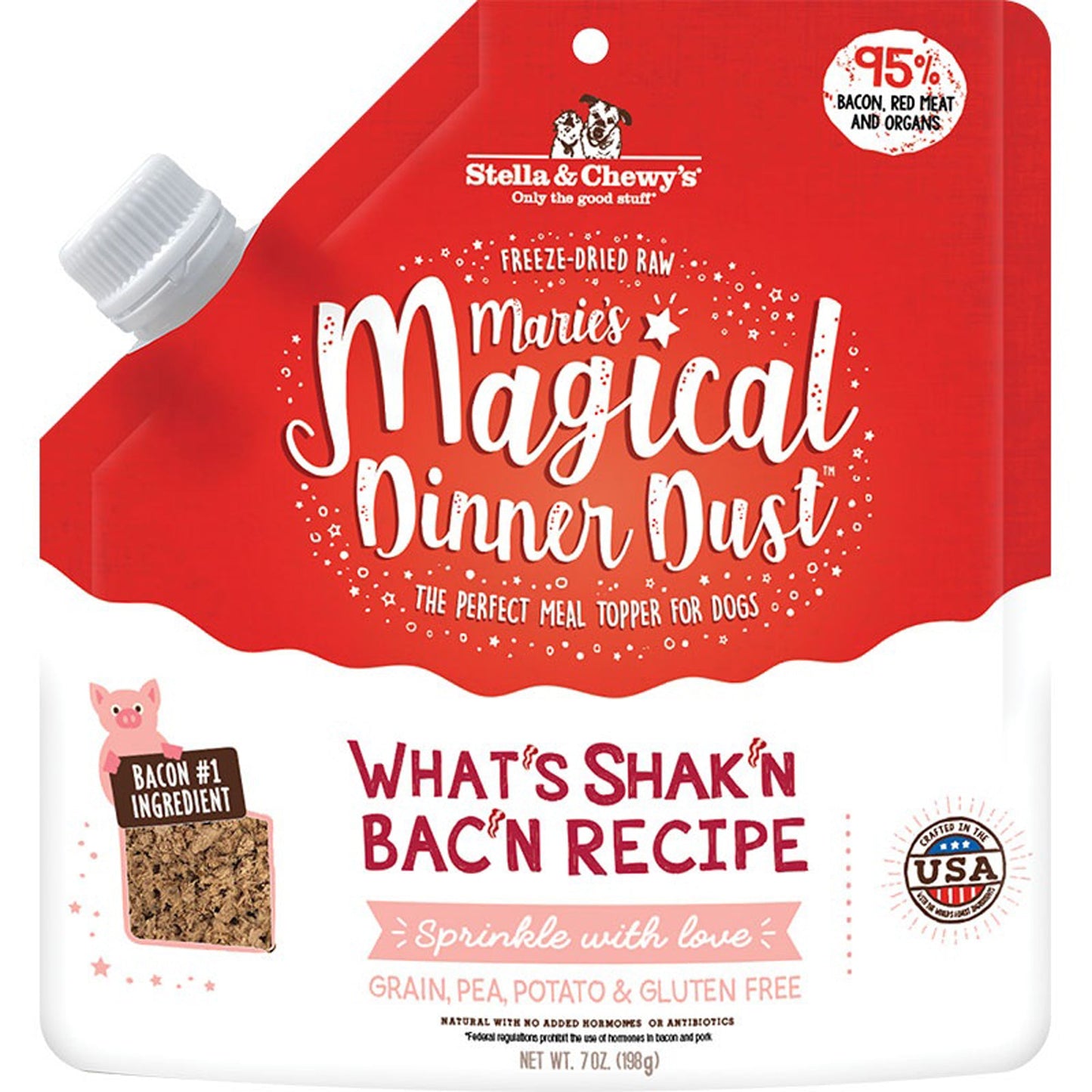 Stella & Chewy's Dog Freeze-Dried Marie Magical Dinner Dust Bacon, 7 oz