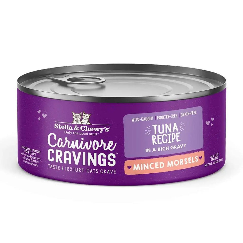 Stella & Chewy's Carnivore Cravings Minced Morsels Wet Cat Food - Wild-Caught Tuna, 2.8 oz each, Case of 24