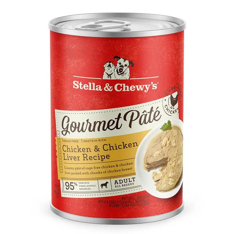 Stella & Chewy's Dog Gourmet Pate Chicken & Chicken Liver, 12.5 oz each, Case of 12