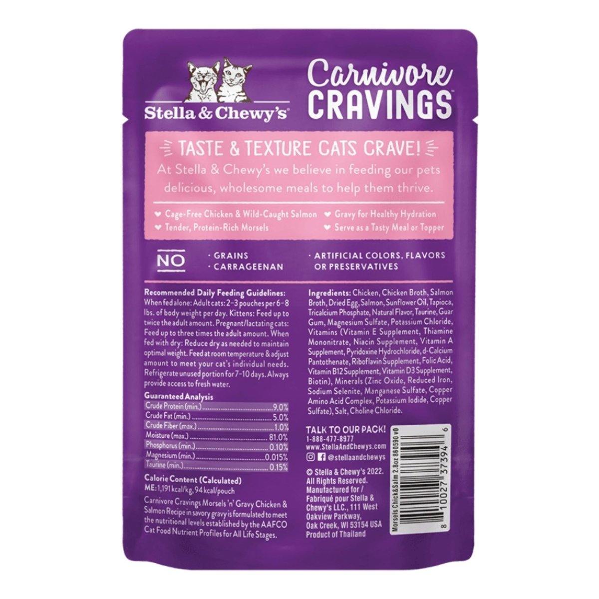 Stella and Chewys Carnivore Cravings MorselsNGravy Chicken and Salmon Recipe 2.8oz. (Case of 24) - Pets Perfect