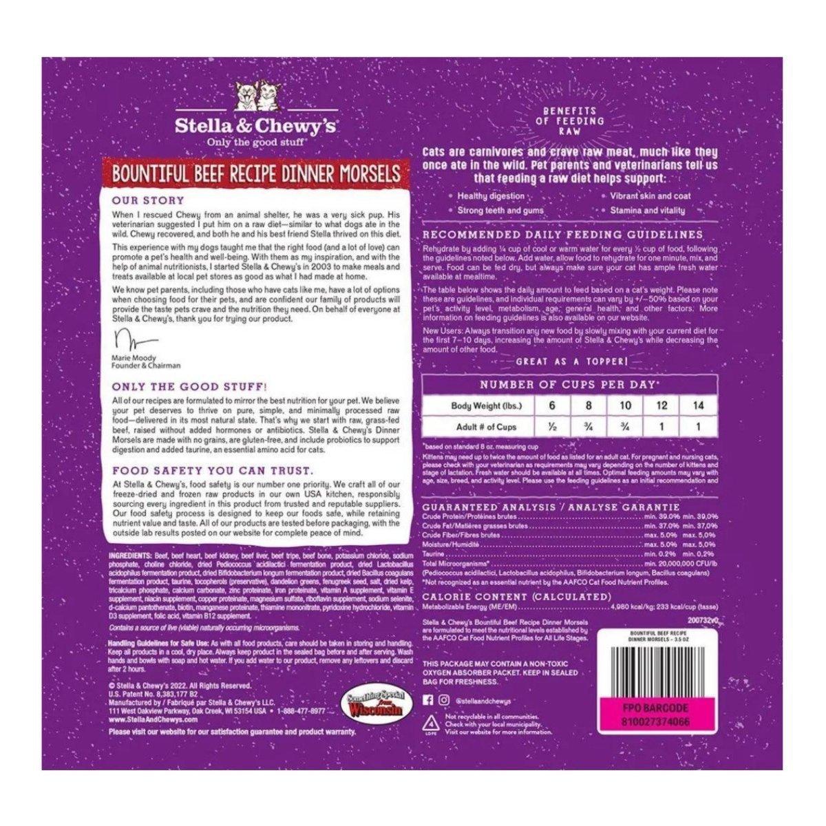 Stella and Chewys Bountiful Beef Freeze Dried Raw Dinner Morsels 18oz. - Pets Perfect