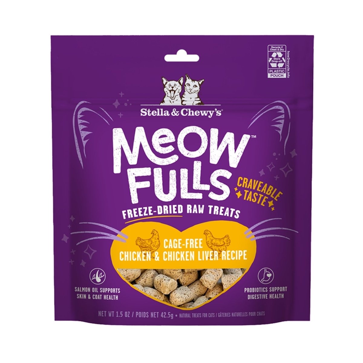 Stella & Chewys Cat Meowfulls Freeze Dried Treat Chicken & Liver 1.5oz. - Pets Perfect