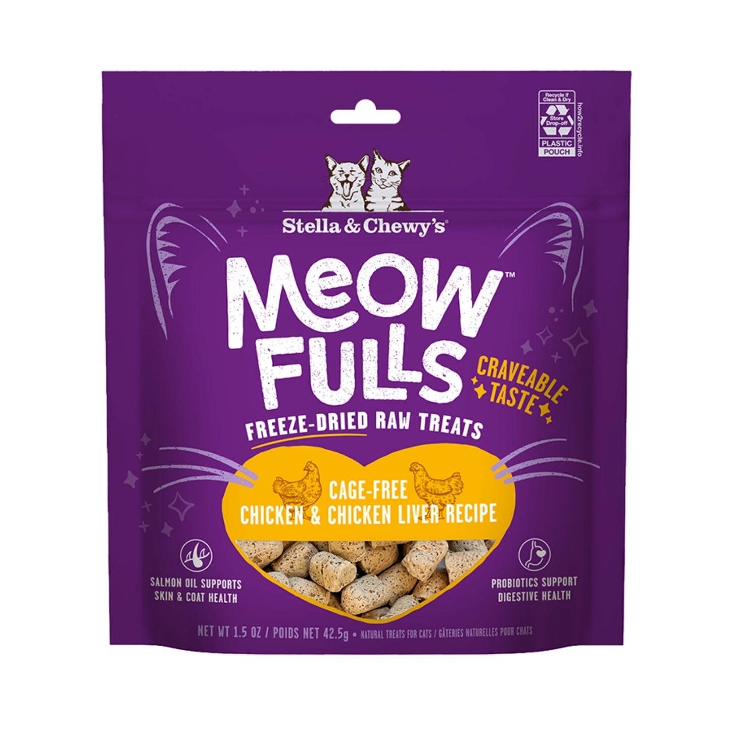 Stella & Chewy's Cat Meowfulls FD Cat Treat Chicken & Liver, 1.5 oz