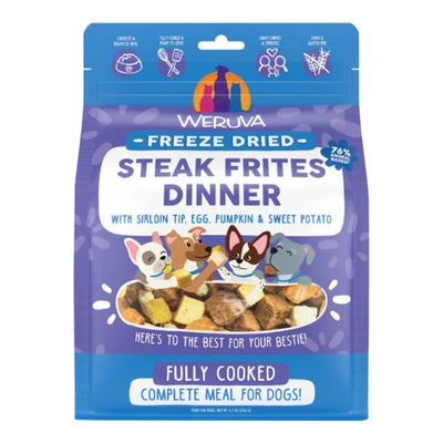 Weruva Dog Freeze-Dried Steak Frites Dinner Food 5.5oz. (Case of 12)