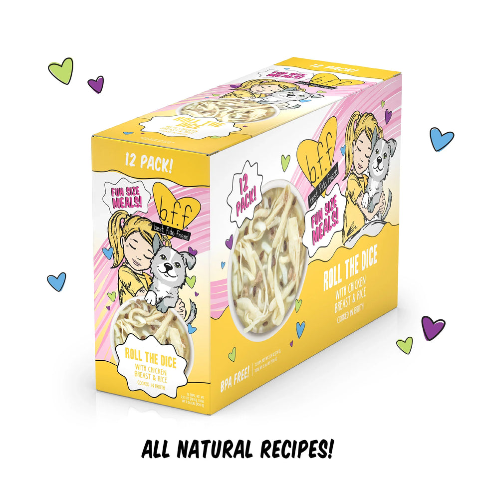 Bff Dog Roll The Dice Chicken & Rice Cup 2.7 oz. 12 ct
