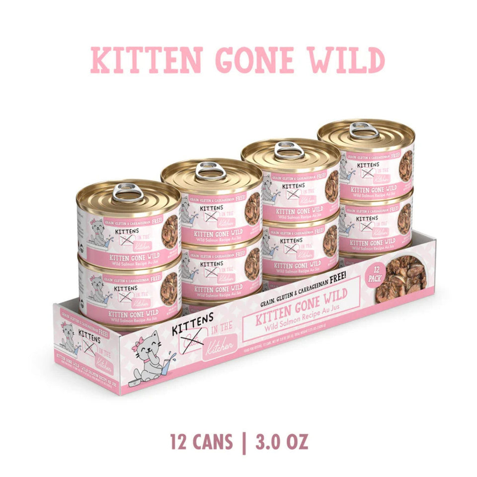 Cats In The Kitchen Cat Grain Free Kitten Gone Wild Salmon Recipe 3oz. (Case of 12)