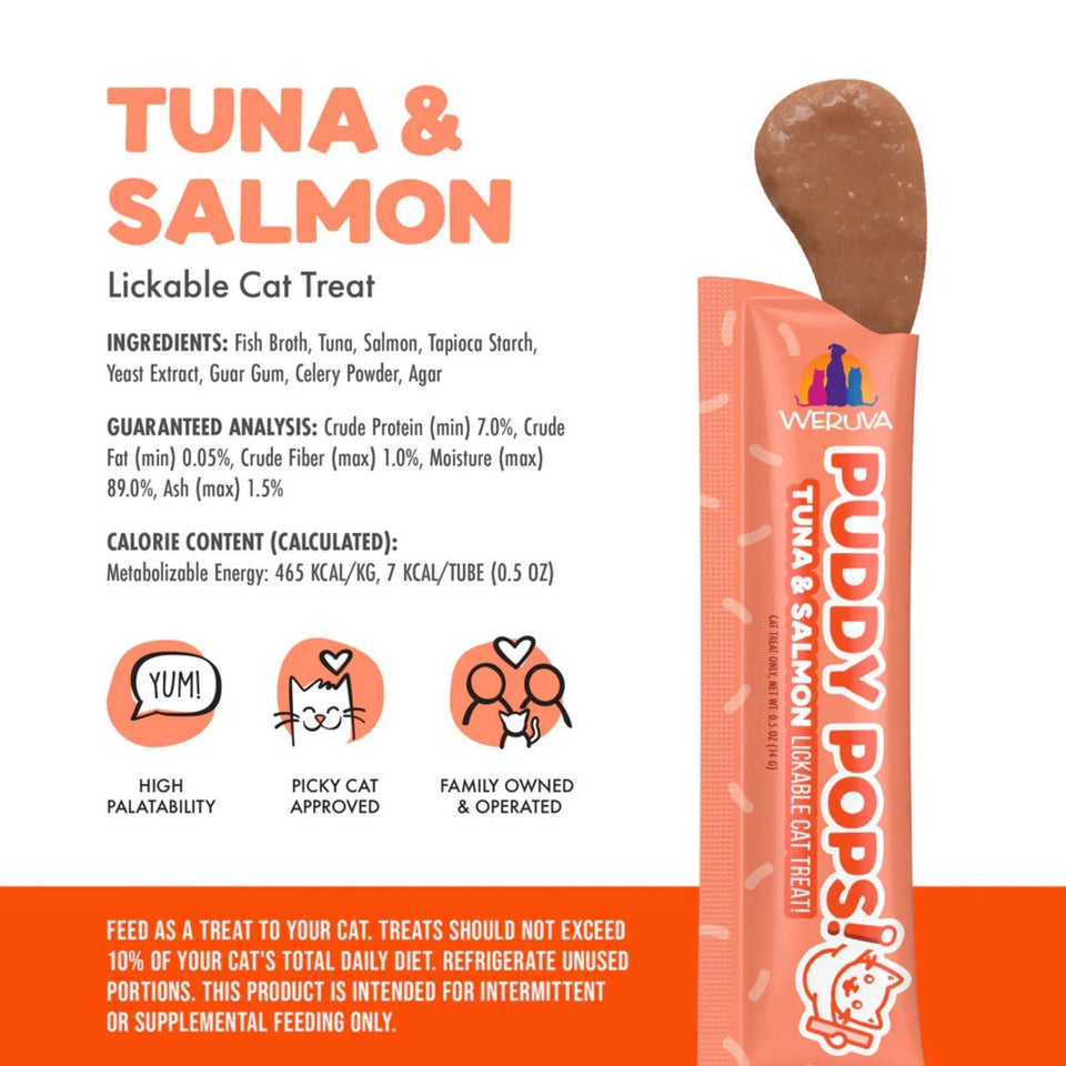 Weruva Cat Puddy Pops Lickable Treat Tuna & Salmon - (Pack of 5)