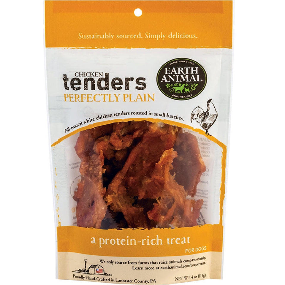 Earth Animal Chicken Tenders Dog Treats Perfectly Plain 4 oz