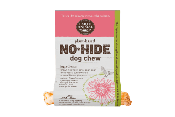 Earth Animal No-Hide Small Vegan Salmon Dog Chew - Rawhide-Free, 24 ct
