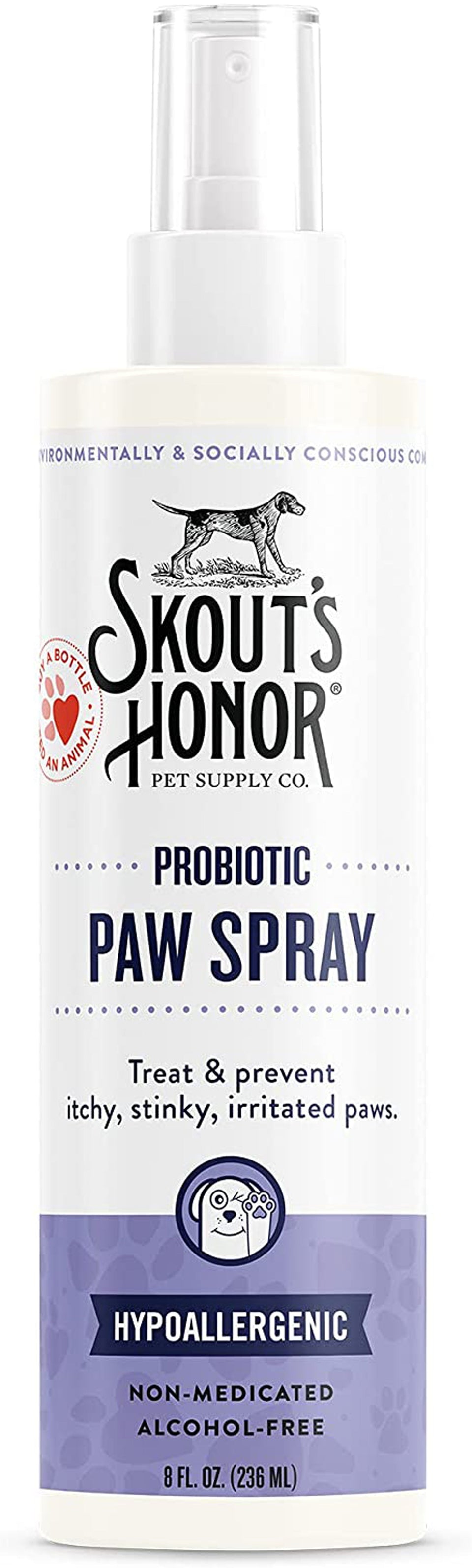 Skouts Honor Dog Cat Probiotic Paw Spray 8 oz