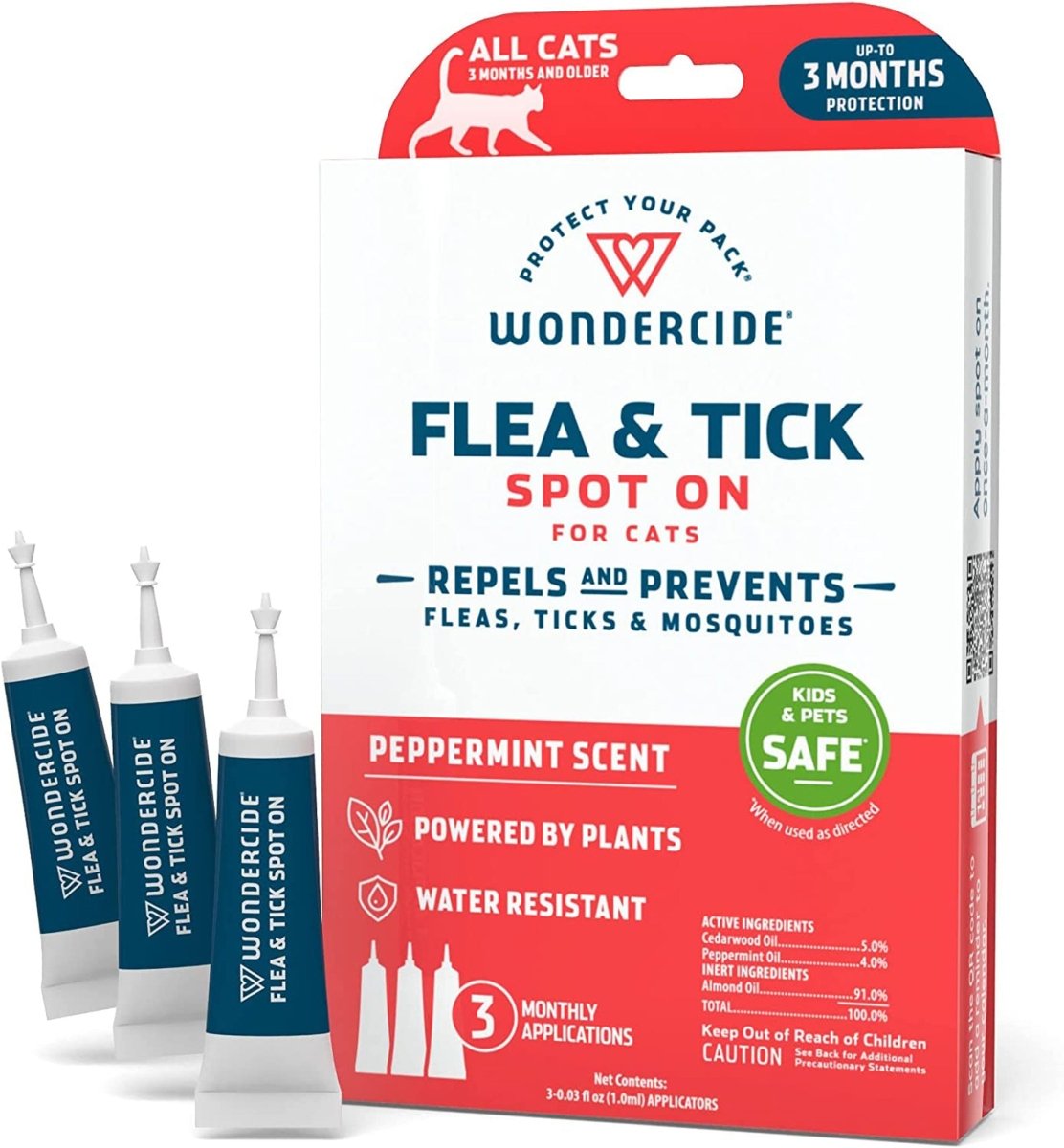 Wondercide Flea and Tick Spot On for Cats - Peppermint - Pets Perfect