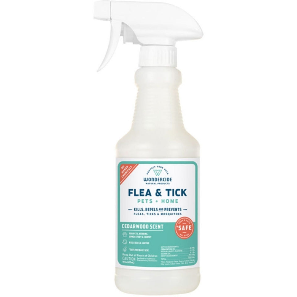 Wondercide Dog & Cat Cedarwood Flea & Tick Spray For Pets & Home With Natural Essential Oils 16oz.