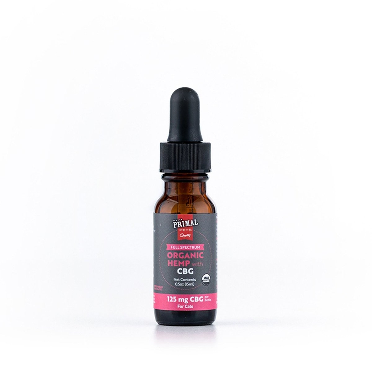 Primal 125 Mg Organic Full Spectrum Hemp Oil W - Cbg For Cats - Pets Perfect