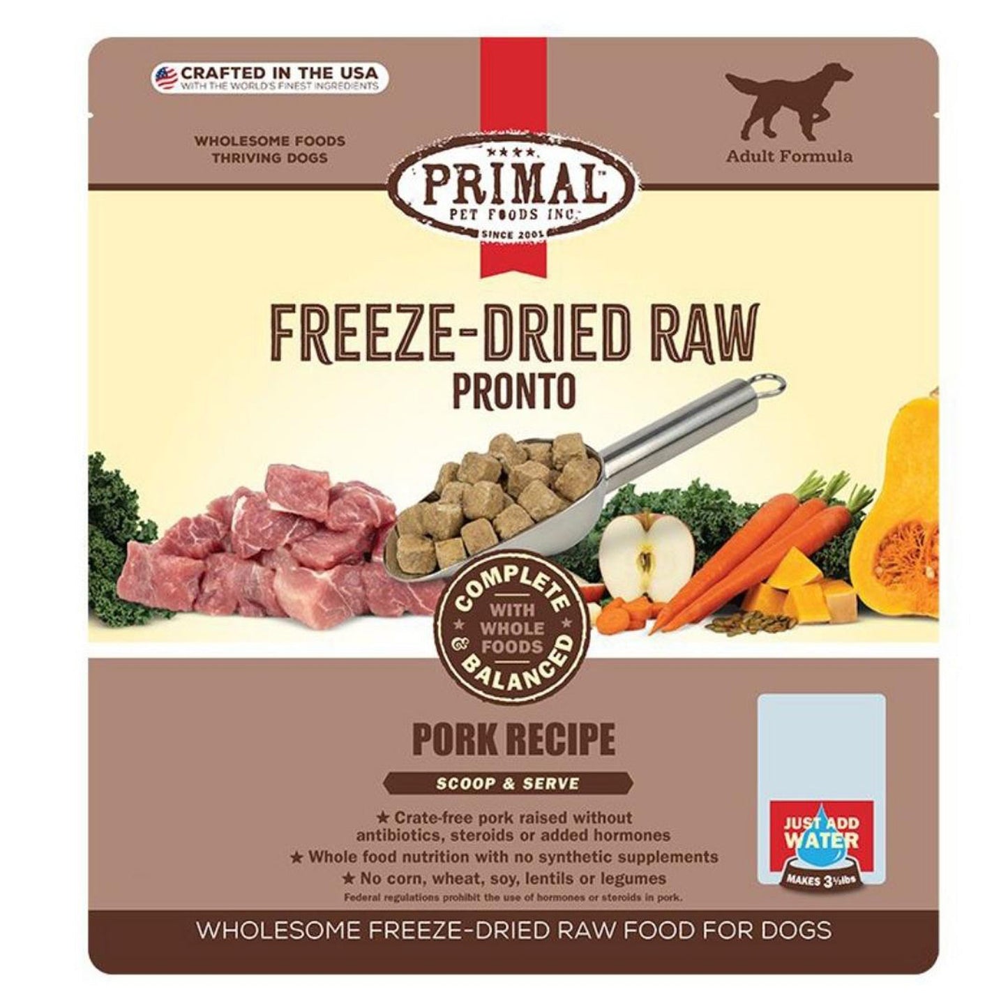 Primal Dog Freeze-Dried Pronto Pork, 25 oz