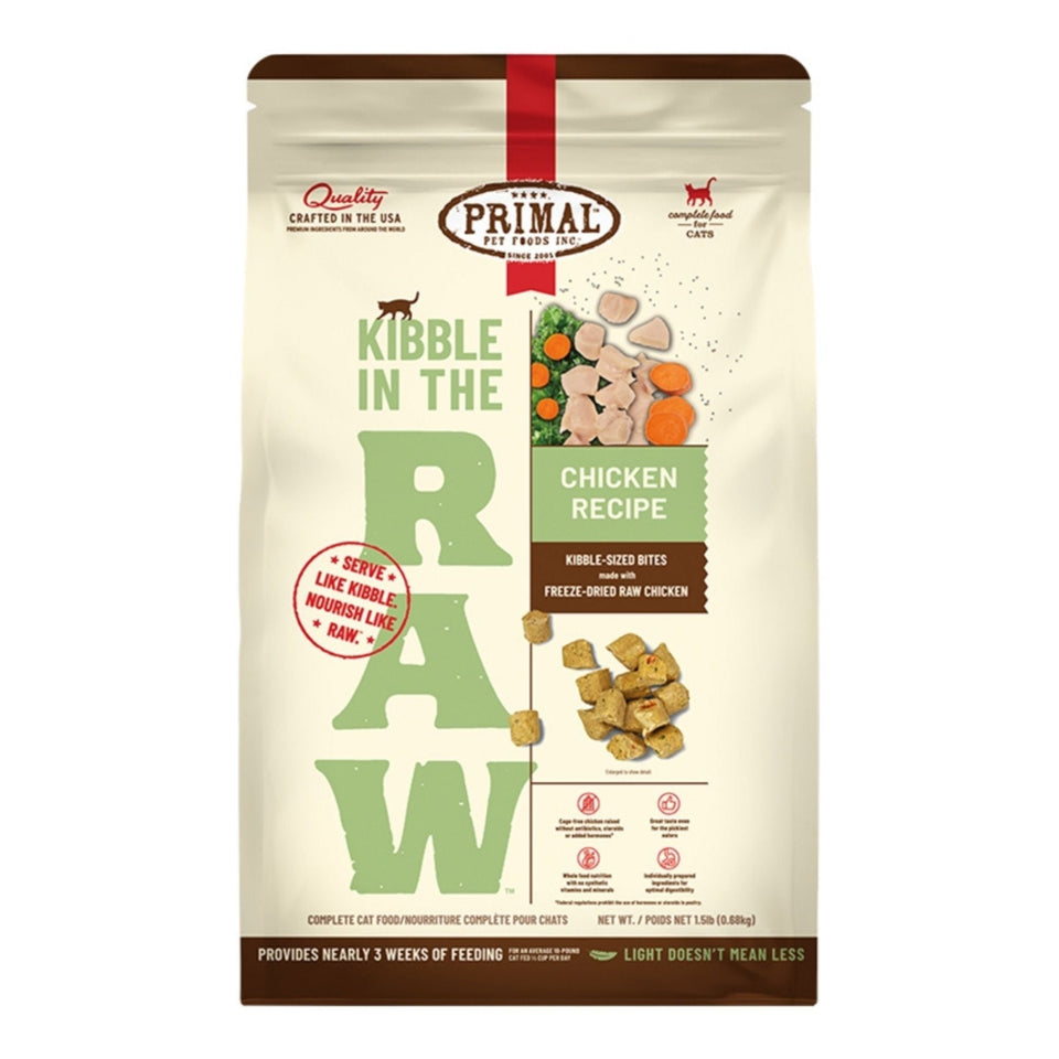 Primal Cat Kibble In The Raw Chicken 1.5Lbs
