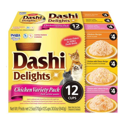Inaba Dashi Delights Cat Food Topper - Chicken Variety, 2.5 oz (12 ct)