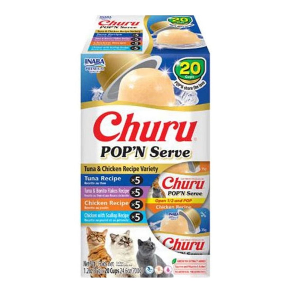 Inaba Churu Pop'N Serve Variety Pack Cat Treat Variety 24.6oz. - Pets Perfect