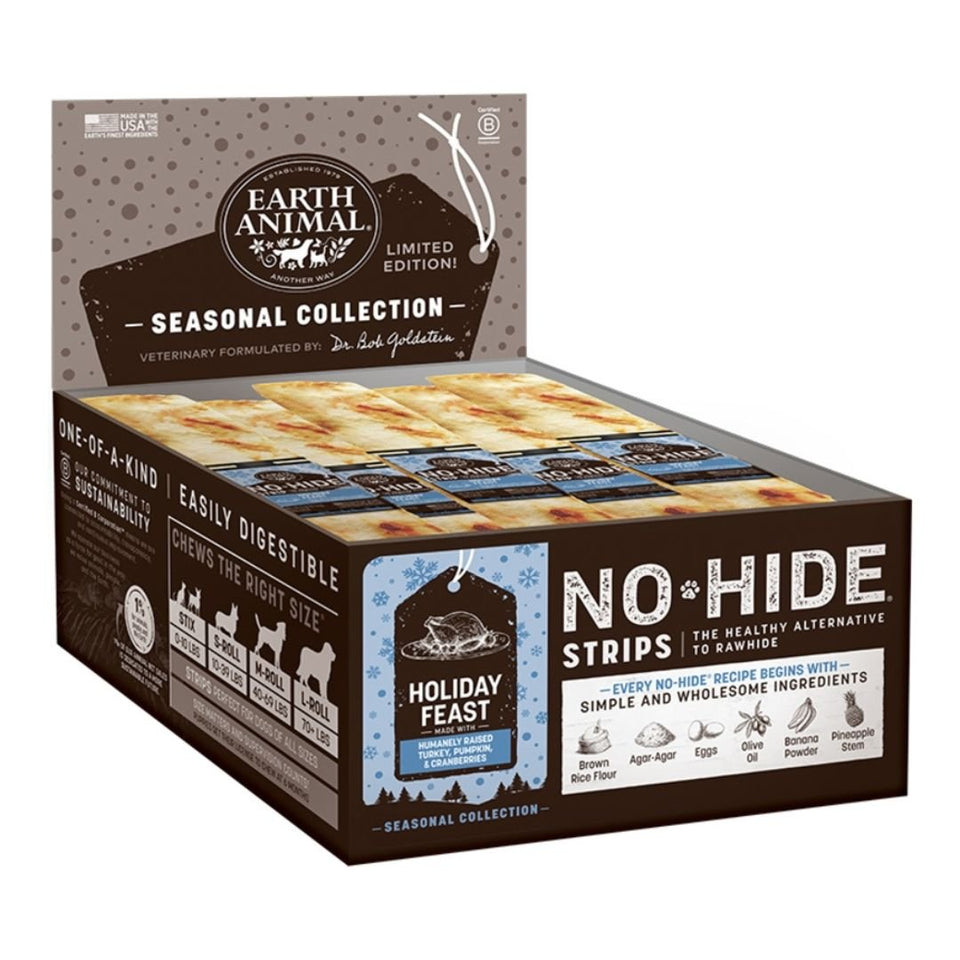 Earth Animal No-Hide Feast Strips - Turkey & Sweet Potato, 60 ct