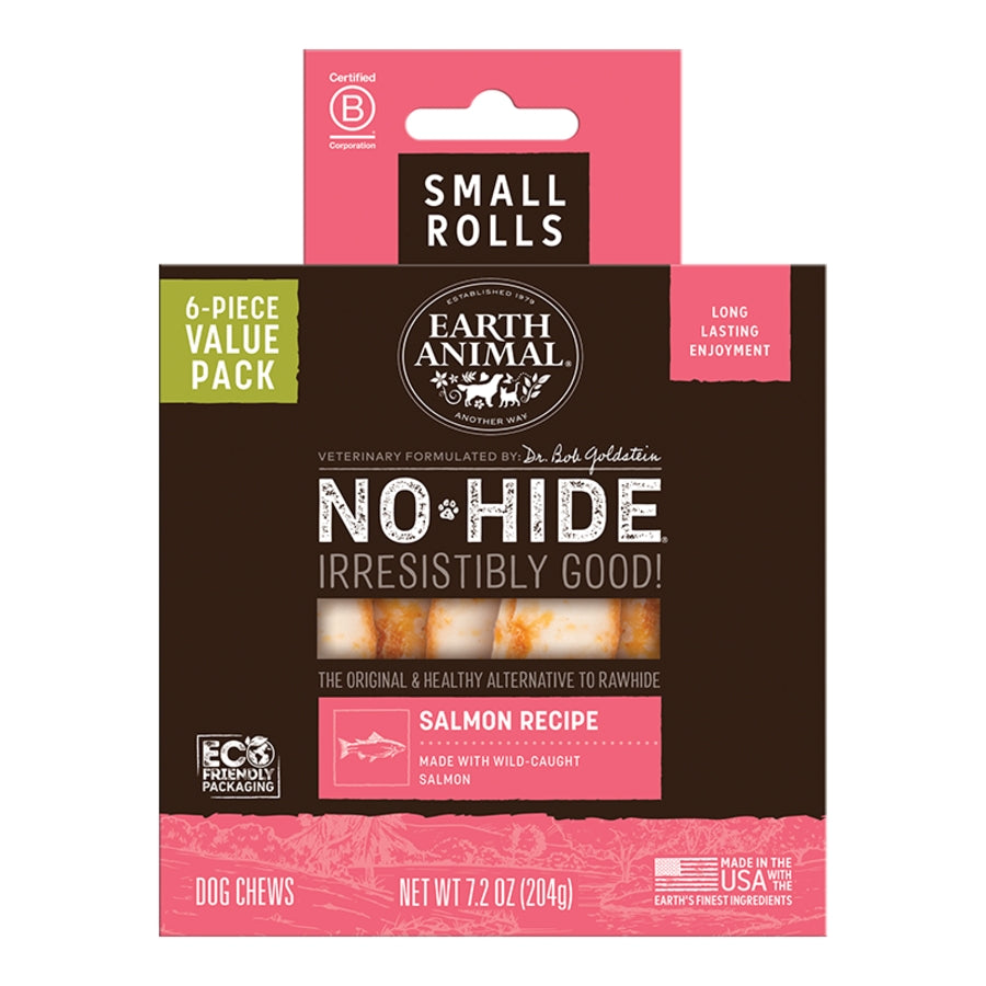 Earth Animal Dog No-Hide Salmon Rolls Small Value 6 ct