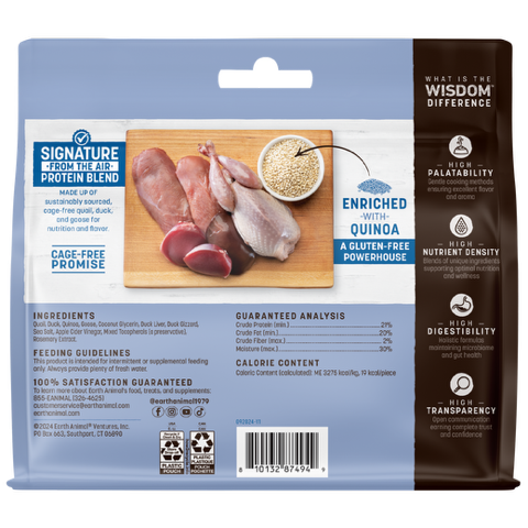 Earth Animal Dog Wisdom Air-Dried Jerky From The Air, 4 oz