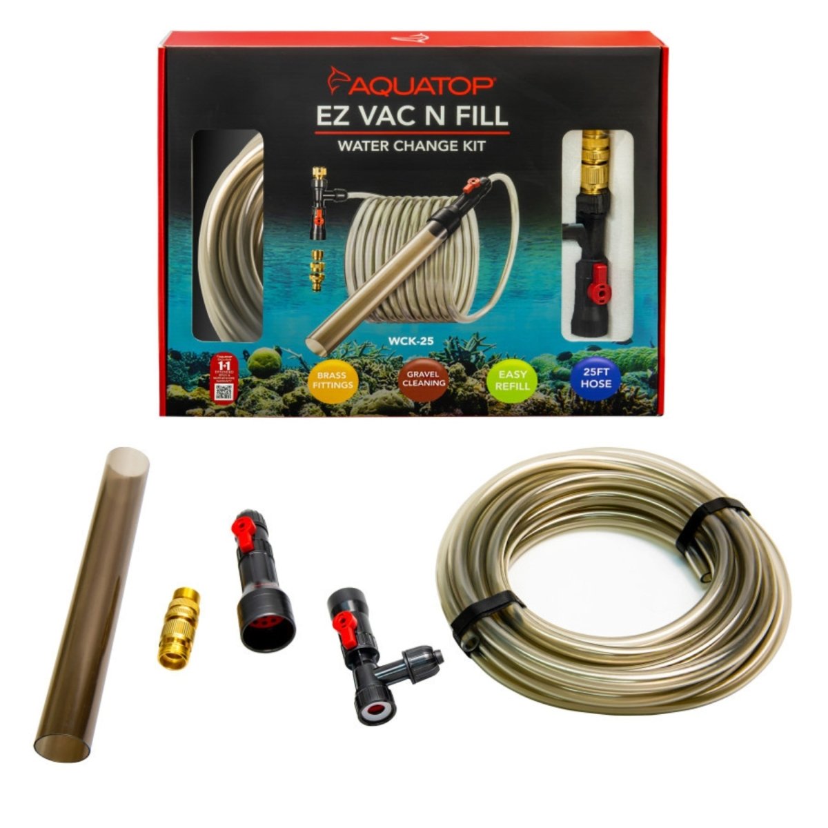Aquatop EZ Vac - N - Fill Water Change Kit With Brass Fittings 1ea/25 ft - Pets Perfect