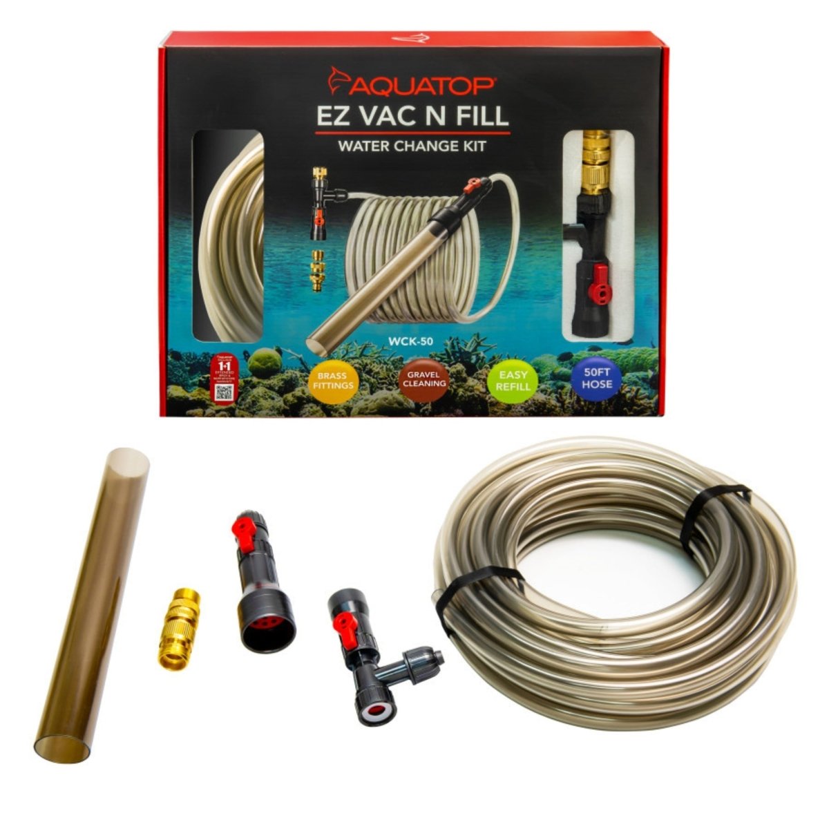 Aquatop EZ Vac - N - Fill Water Change Kit With Brass Fittings 1ea/50 ft - Pets Perfect