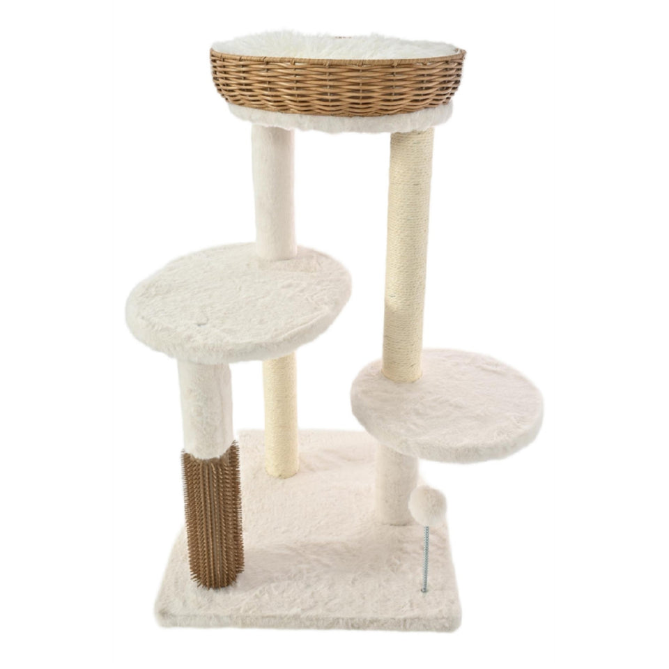 Max & Marlow Rattan Wicker 3 Level Cat Tree 1ea/30 in.