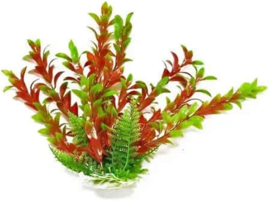 AquaTop Hygro Aquarium Plant with Weighted Base, Green, Red, 16 in