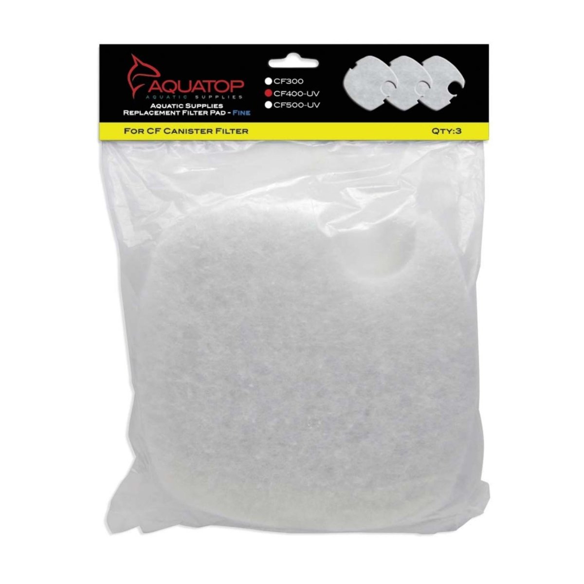 Aquatop Replacement Filter Sponge for CF Series Filters For CF400UV, White, 1ea/3 pk - Pets Perfect