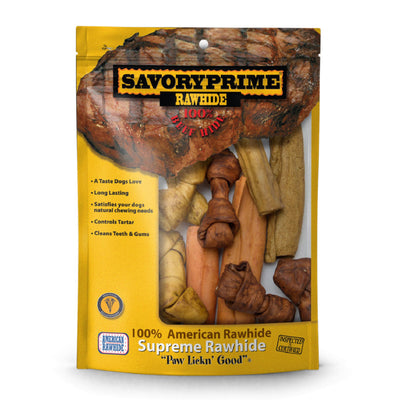 Savory Prime Rawhide Value Pack Assorted, 1.36 lb, Small