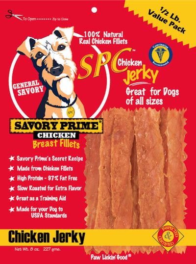 Savory Prime SPC Jerky Dog Treats Chicken, 8 oz